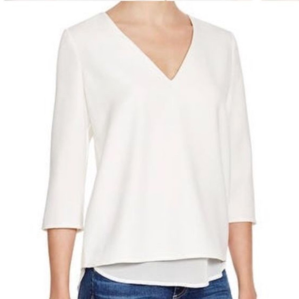NWOT Cooper & Ella White Open Zip Back Top